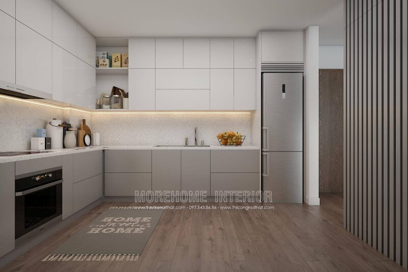 Nội thất căn bếp gọn gàng, thuận tiện cho công việc nấu nướng Thiết kế nhà bếp tiện nghi sang trọng