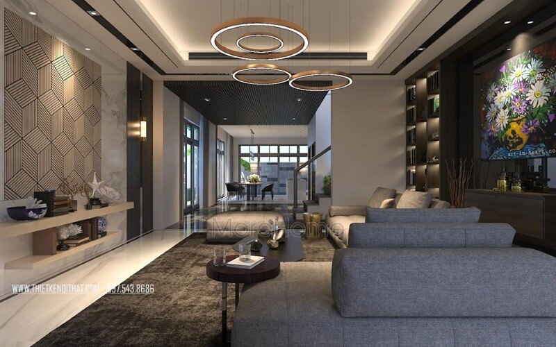Thiết kế nội thất phòng khách liền phòng ăn hiện đại, sang trọng cho nhà phố, biệt thự. Mẫu nội thất biệt thự đẹp
