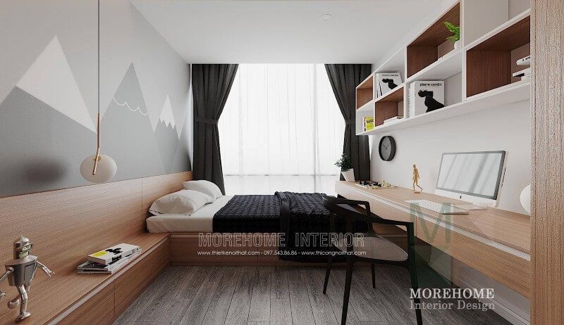 Mẫu kệ tủ gỗ công nghiệp được thiết kế một cách thông minh, tích hợp của nhiều chức năng như: bàn làm việc, kệ trang trí decor...