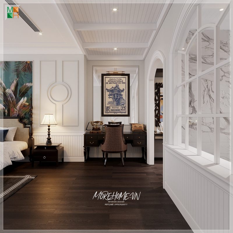 Tab đầu giường mang đên sự tiện nghi và ấn tượng cho không gian phòng ngủ của gia đình.