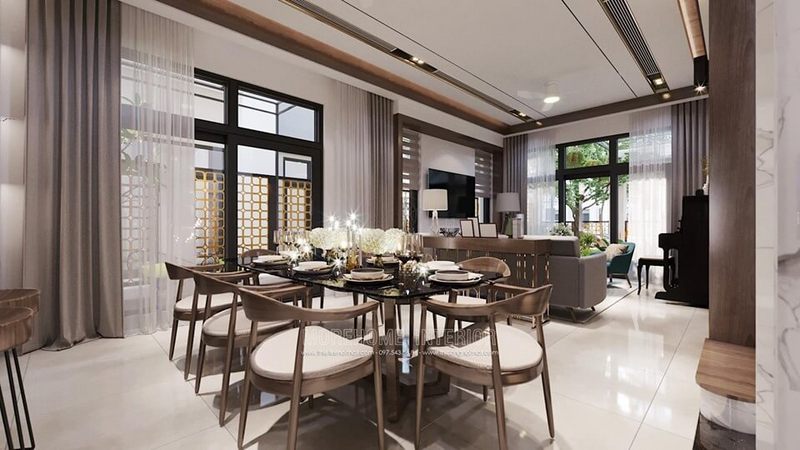 Mẫu bàn ghế ăn đẹp cho biệt thự Starlake Tây Hồ