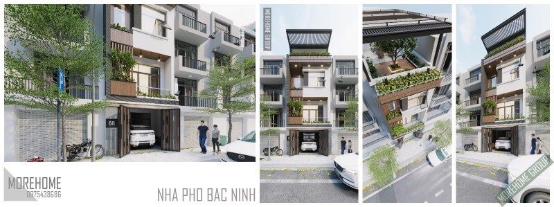 Công trình thiết kế kiến trúc nhà phố tại bắc ninh đẹp, hiện đại