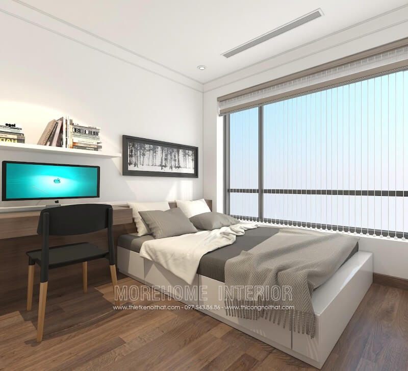 Thiết kế nội thất giường ngủ chung cư phong cách hiện đại