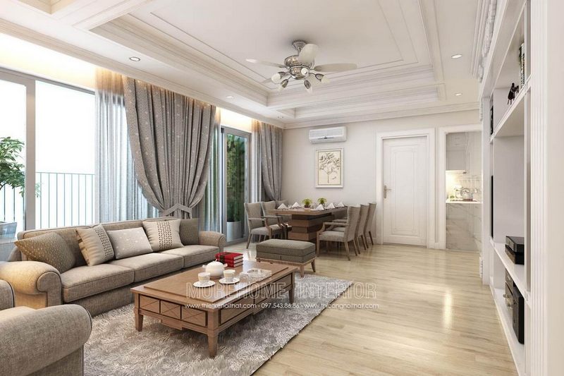 Cửa gỗ MDF sơn màu trắng tinh khôi kết hợp soi chỉ họa tiết hoa văn trang trí MH13